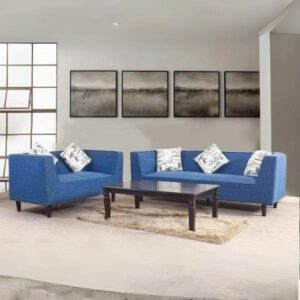Aurevia Sofa Set Blue Cotton Comfort