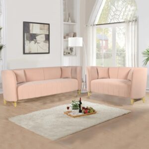Aurora Sofa Set Cream Velvet Charm