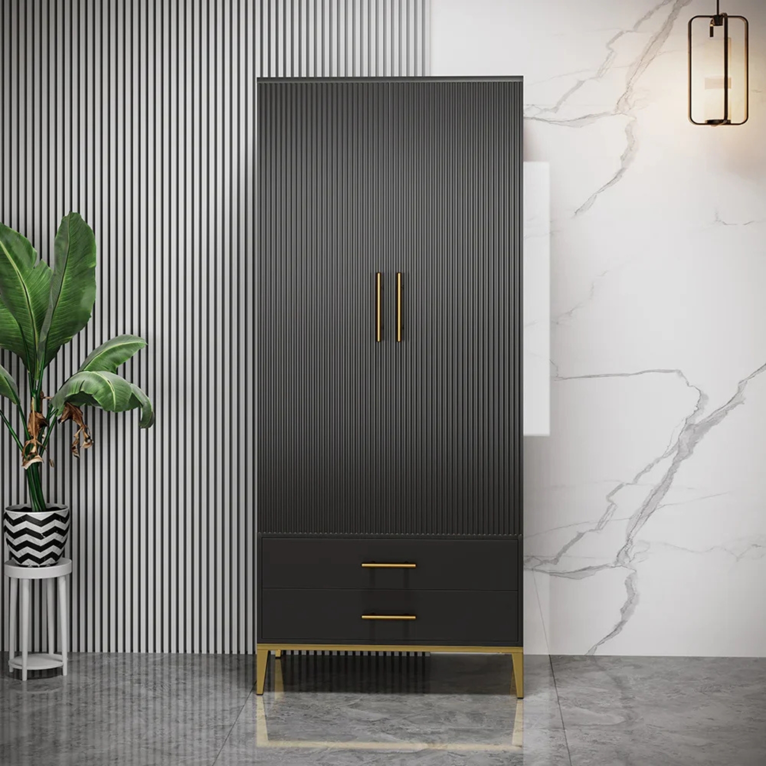 Black Diamond Bar Cabinet Black Finish