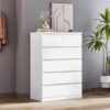 Centaur White Engineered Wood Chest of Drawers