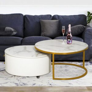 Cylo Marble Nested Coffee Table Set