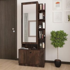 Elara Junglewood Dressing Table with Mirror Storage