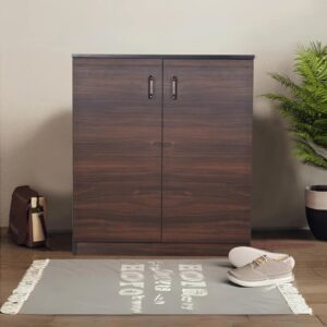 Helios Shoe Cabinet 2 Door Walnut Finish