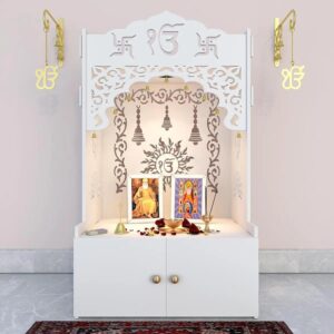 HomScape Ek Onkar Home Temple with Focus Light White