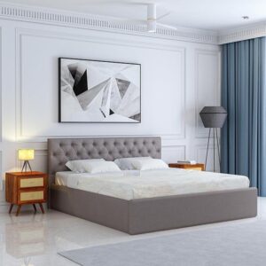 Tufted Sheesham Bed with Box Storage